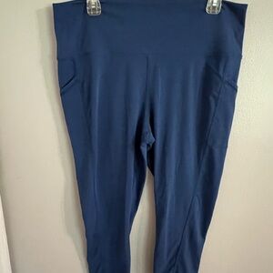 Navy Blue High-Waist Athletic Leggings